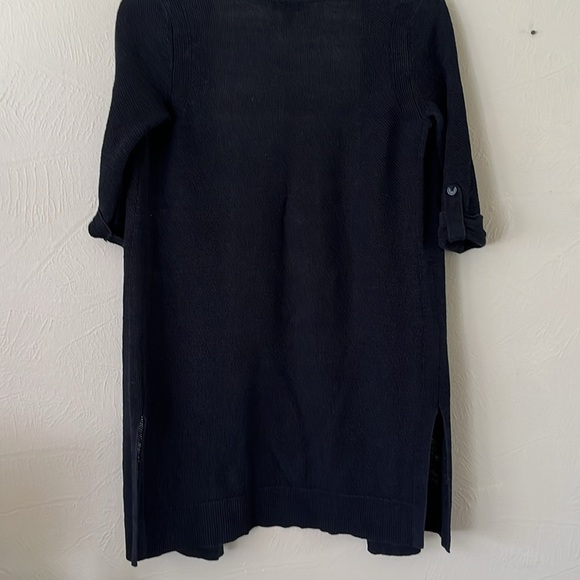 Talbots Women’s Petite 100% linen Black Cardigan size petite Short Sleeves - Picture 6 of 15